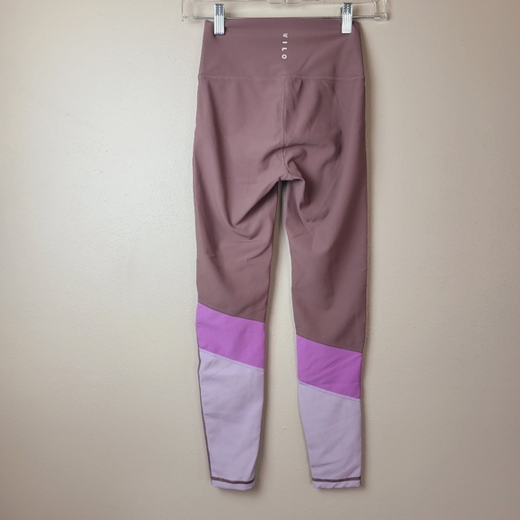 Wilo the Label Base Ribbed Colorblock 7/8 Leggings Women's‎ Size XS Mauve Purple - Picture 2 of 7